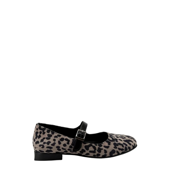Albini 26100780  Babet Leopar Desenli Kadın Ayakkabı - 13