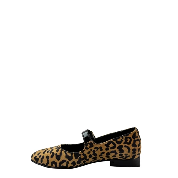 Albini 26100780  Babet Leopar Desenli Kadın Ayakkabı - 12