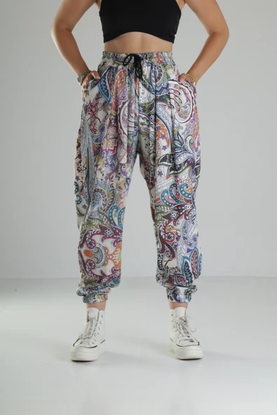 Pileli Bürümcük Kumaş Jogger Pantolon