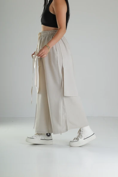Bej Tokyo Bol Kalıp Pantolon - 3