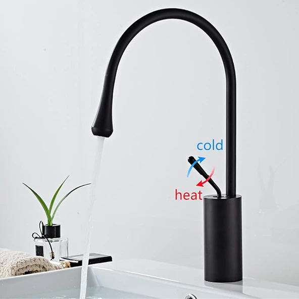 Siyah Banyo Çanak Lavabo Bataryası İthal İskandinav Tasarım - 3