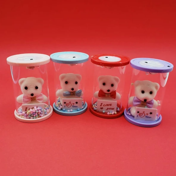 Işıklı Cam Fanus İçinde Ayıcık - Resim 2