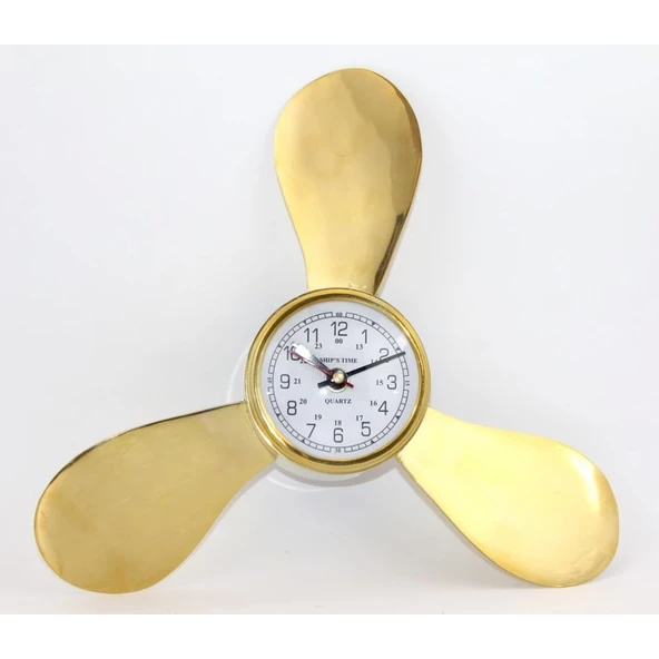 Pirinç Duvara Asmalı Pervane Tasarımı Saat Ksk2057 ürün görseli 1