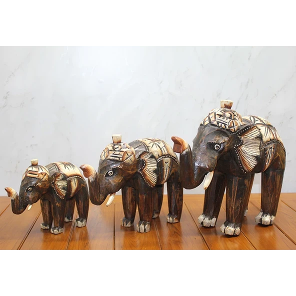 Ahşap 3'lü Fil Seti Okas:12 ürün görseli