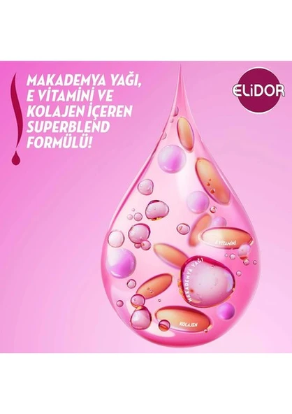 Elidor Superblend Saç Bakım Şampuanı Güçlü ve Parlak E Vitamini Makademya Yağı 400 ml X3 - 4