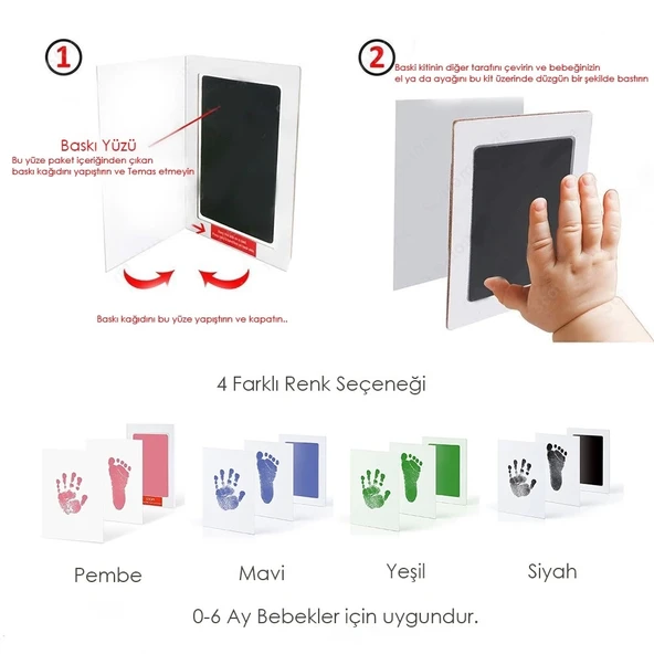 Bebek El Ve Ayak Izi Anı Baskı Seti - 5