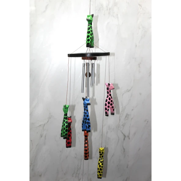 Ahşap Zürafali Rüzgar Çani Sayang:3 ürün görseli 1