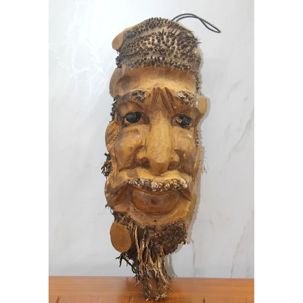 Ahşap Duvara Asmalı Yüz Figürü Sayang-10 ürün görseli