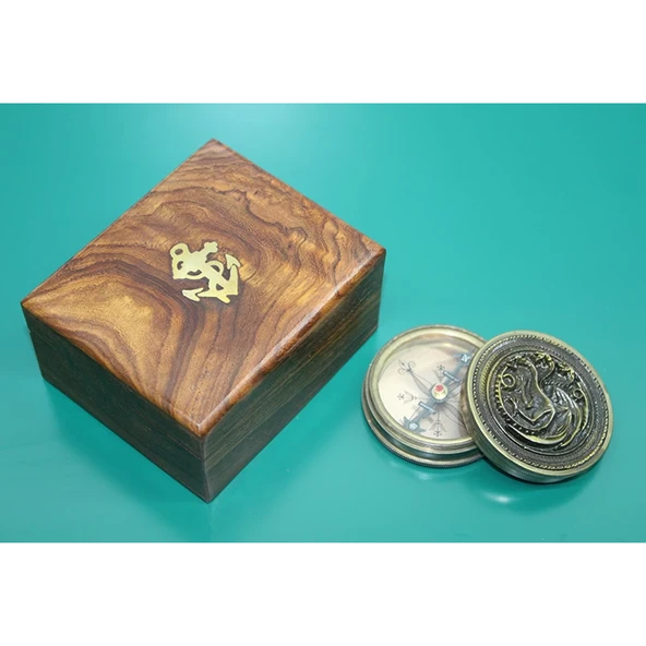 Ahşap Kutulu Pirinç Pusula 16223 ürün görseli 1