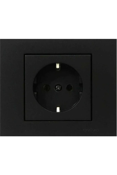 Ovivo Grano Siyah Topraklı Priz ürün görseli 1