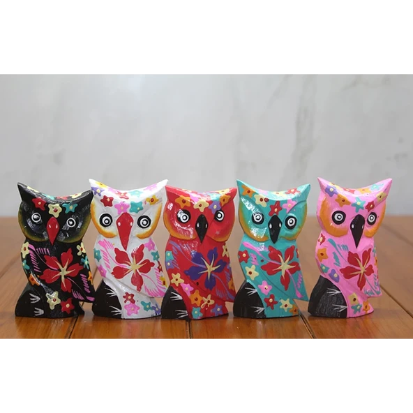 Ahşap 5'li Baykuş Seti Polos-20 ürün görseli 1