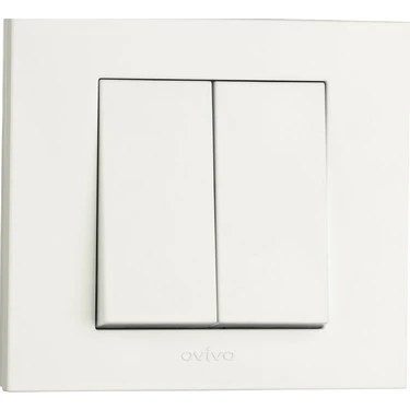 Ovivo Grano Beyaz Komütatör İkili Anahtar Çerçeve Dahil - 2
