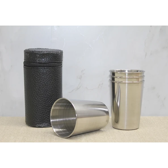 Deri Kılıflı 4'lü Shot Bardak Alk3926