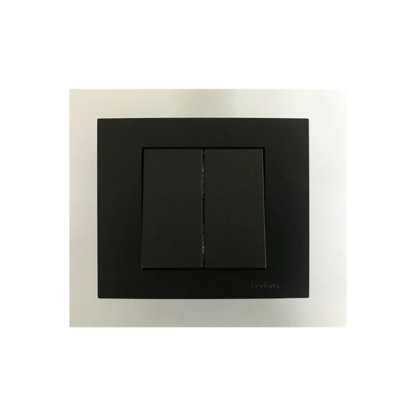 Ovivo Grano Siyah Komitatör İkili Anahtar Çerçeve Dahil ürün görseli 1