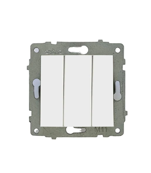 20 Adet Ovivo Grano Beyaz Üçlü Anahtar Çerçeve Hariçtir