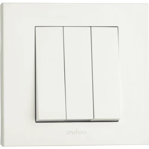 2 Adet Ovivo Grano Beyaz Üçlü Anahtar Çerçeve Dahil ürün görseli 1