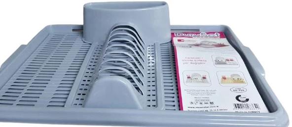 Moonstar Hareketli Tabaklık Bulaşık Durulama Seti Gri-720 - 4