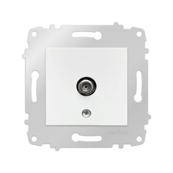 9 Adet Ovivo Grano Beyaz Uydu Tv Prizi F Konnektör Çerçevesizdir