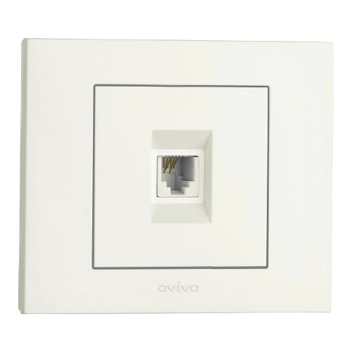 8 Adet Ovivo Grano Beyaz Numeris Telefon Prizi Çerçeve Dahil