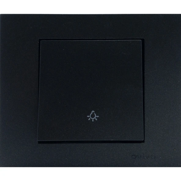 20 Adet Ovivo Grano Siyah Zil Anahtarı Light Çerçeve Dahildir 20'li