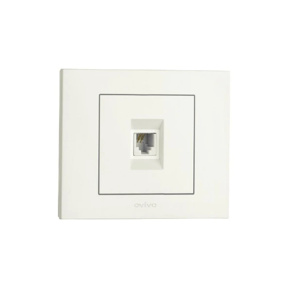 9 Adet Ovivo Grano Beyaz Numeris Telefon Prizi Çerçeve Dahil ürün görseli 1