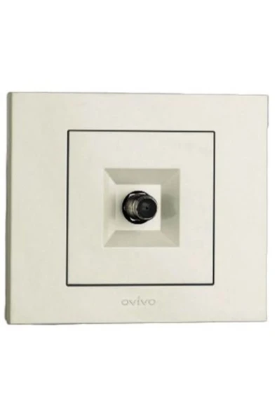 15 Adet Ovivo Grano Beyaz Natural Uydu Tv Prizi F Konnektör+çerçeve Dahil ürün görseli 1