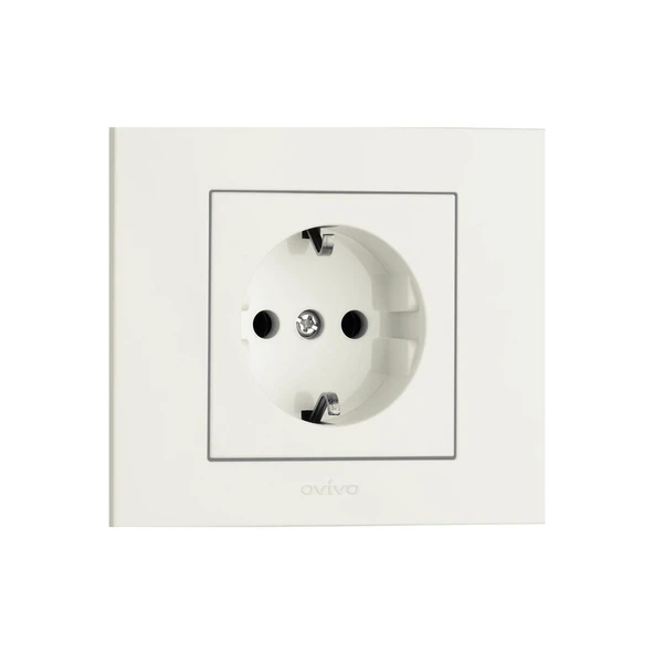 20 Adet Ovivo Grano Beyaz Topraklı Priz Çerçeve Dahil