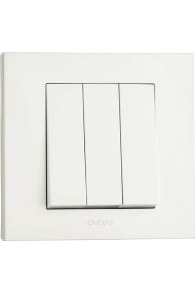 12 Adet Grano Beyaz Üçlü Anahtar Çerçeve Dahil 12'li Paket / Setdir ürün görseli 1