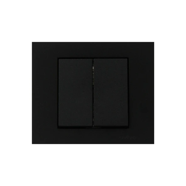 Ovivo Grano Siyah Komitatör İkili Anahtar Çerçeve Dahildir ürün görseli 1