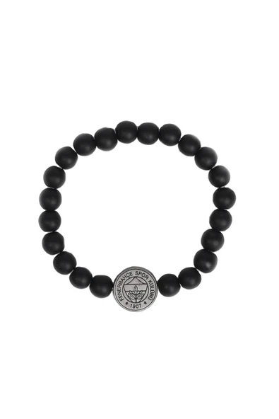 Fenerbahçe Orijinal Lisanslı FB Logo Mat Onix Doğaltaş Bileklik Kanarya Baskılı Hediye Ahşap Kutulu - 3