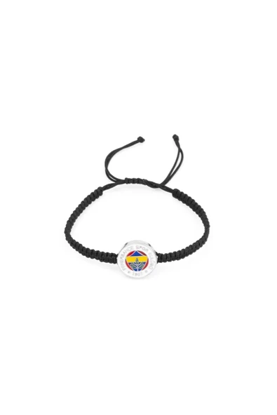 Fenerbahçe Orijinal Lisanslı Fb Logo Makrome Siyah Bileklik