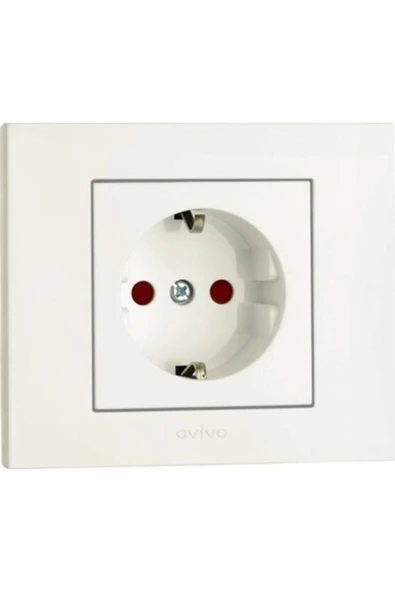12 Adet Çocuk Korumalı Topraklı Priz Grano Beyaz Çerçeveli ürün görseli 1