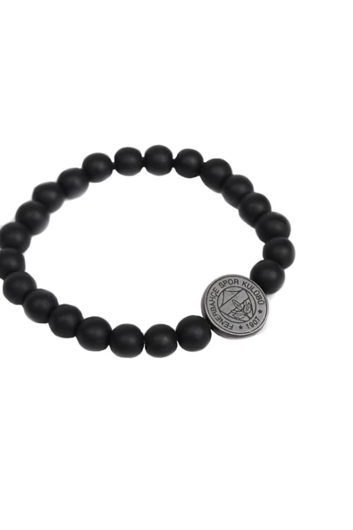 Fenerbahçe Orijinal Lisanslı FB Logo Mat Onix Doğaltaş Bileklik Hediyelik Ahşap Kutulu - 2