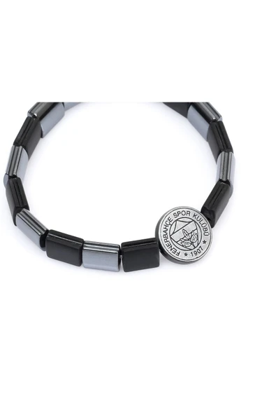 Fenerbahçe Orijinal Lisanslı Fb Logo Mat Onix Doğaltaş Bileklik Hediyelik Ahşap Kutulu - 3