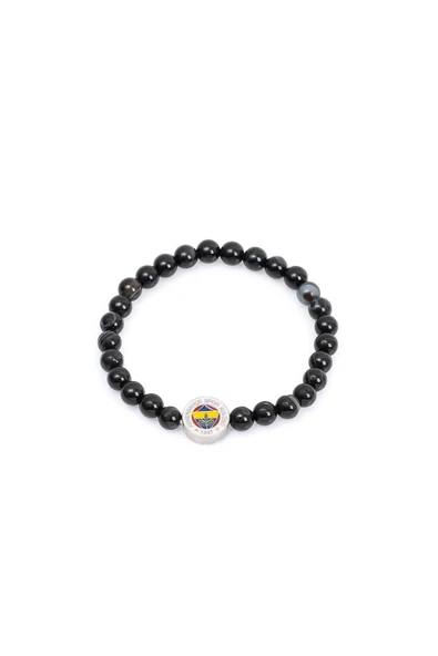 Fenerbahçe Orijinal Lisanslı Fb Akik (6mm) Doğaltaş Bileklik Hediyelik Ahşap Kutulu - 2