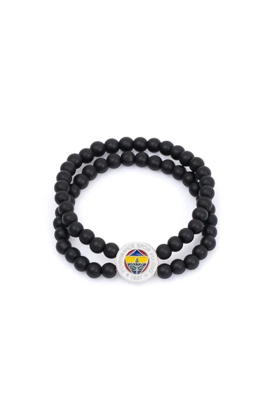 Fenerbahçe Orijinal Fb Logo Çiftli Mat Onix Doğaltaş Bileklik Kanarya Baskılı Hediyelik Ahşap Kutulu - 3