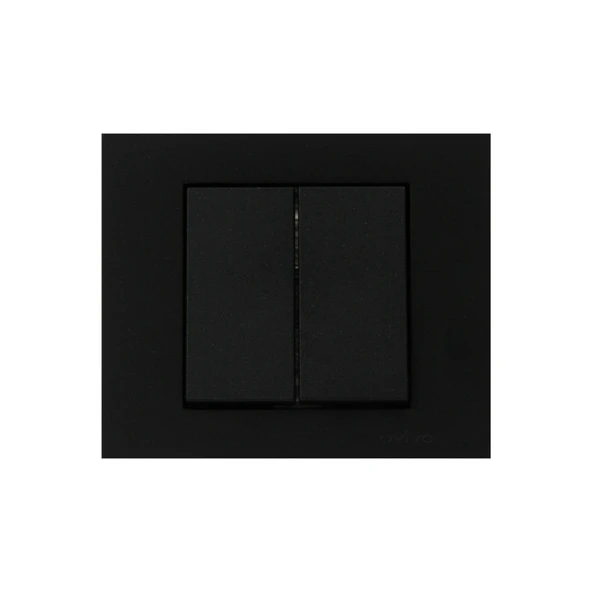 11 Adet Ovivo Grano Siyah Komitatör Ikili Anahtar Çerçeve Dahildir ürün görseli 1