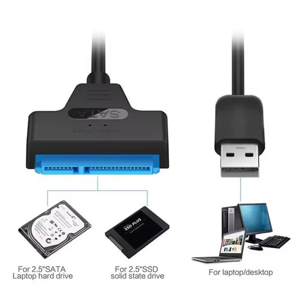 Powermaster PM-6507 SSD HDD Sata Data TO USB3.0 2.5" Harddisk Kablo - 2