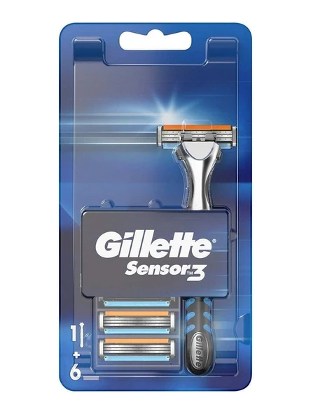 Gillette Sensor3 Tıraş Makinesi + 6 Yedek Tıraş Bıçağı - 2