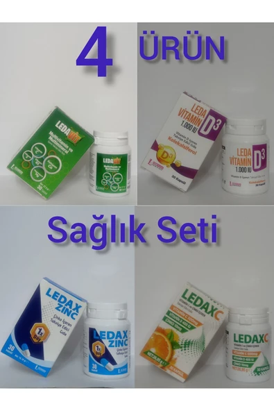 LEDAPHARMA LEDAPHARMA LEDAX C+. D VİTAMİNİ+. ÇİNKO+. MULTİVİTAMİN 30 KP ürün görseli 1