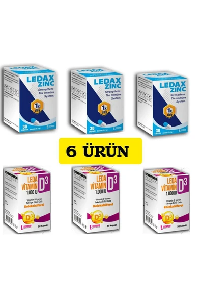 LEDAFARMA LEDAFARMA LEDA D3 VİTAMİNİ+ ÇİNKO 30 KP ürün görseli 1