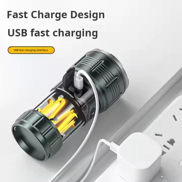 Şarj Edilebilir El Feneri - Wison - 10 Watt - Resim 5