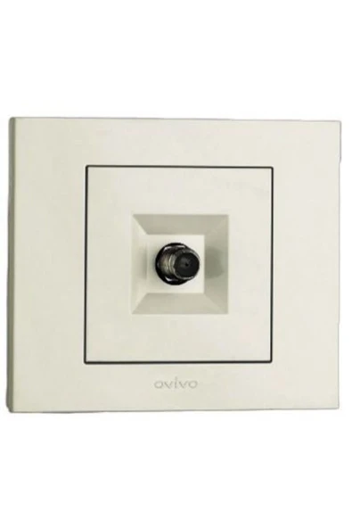 12 Adet Ovivo Grano Beyaz Uydu Tv Prizi F Konnektör Çerçeve Dahil ürün görseli 1