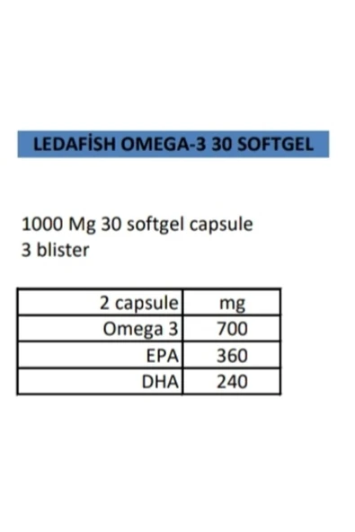 LEDAPHARMA LEDAPHARMA Leda Fish Omega 3 Kapsül Balık Yağı Gıda Takviyesi Beyin Geliştirici - 2