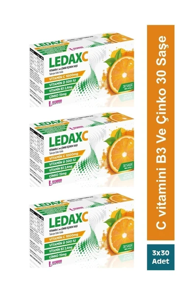 LEDAPHARMA LEDAPHARMA Ledax C Vıtamın 1000 Mg 30 Şase 3'lü Paket ürün görseli 1