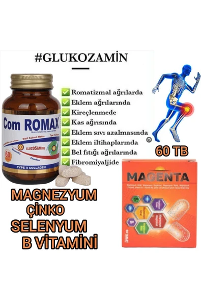 UFUKFARMA UFUKFARMA MAGENTA MAGNEZYUM 60TB & GLUKOZAMİN 60 TB ürün görseli 1