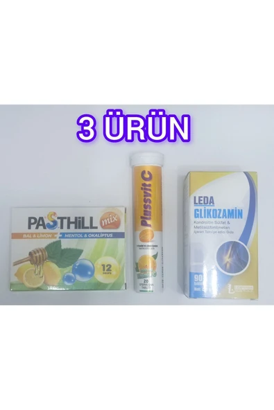 LEDAPHARMA LEDAPHARMA Glukozamin 90Tb +C VİTAMİNİ EFERVESAN+Pasthill mix ürün görseli 1