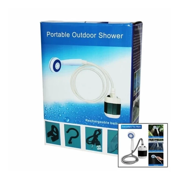 Taşınabilir Şarjlı Seyyar Duş Seti ( Pompa - Hortum - Duş Başlığı ) - 4