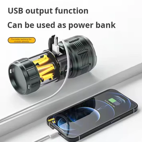 Şarj Edilebilir El Feneri - Wison - 10 Watt - Resim 4