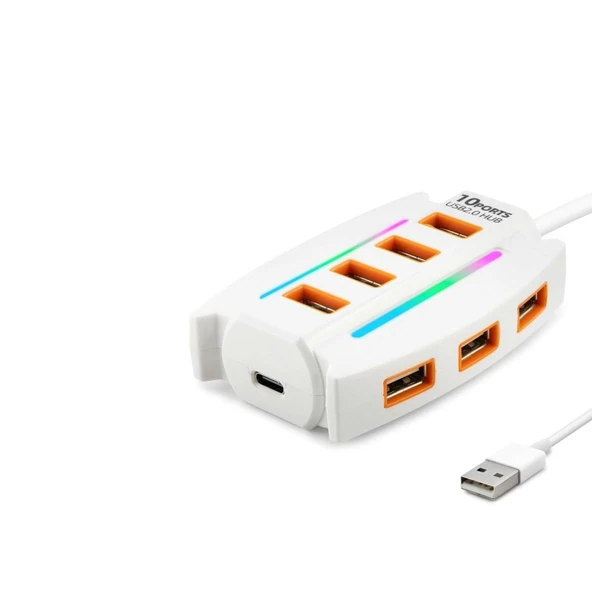Usb Hub 10*Usb 1.2M Beyaz HDX7037 - 1